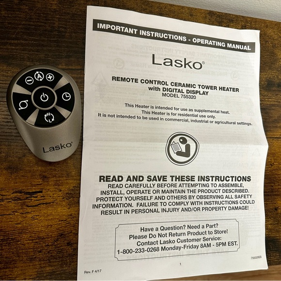 Lasko Ceramic Tower Heater - Picture 4 of 4